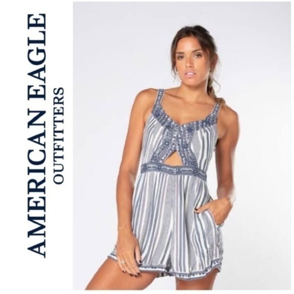 NWOT AMERICAN EAGLE STRIPED ROMPER SZ XS